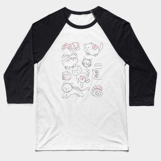 Bad Cat Doodles Baseball T-Shirt